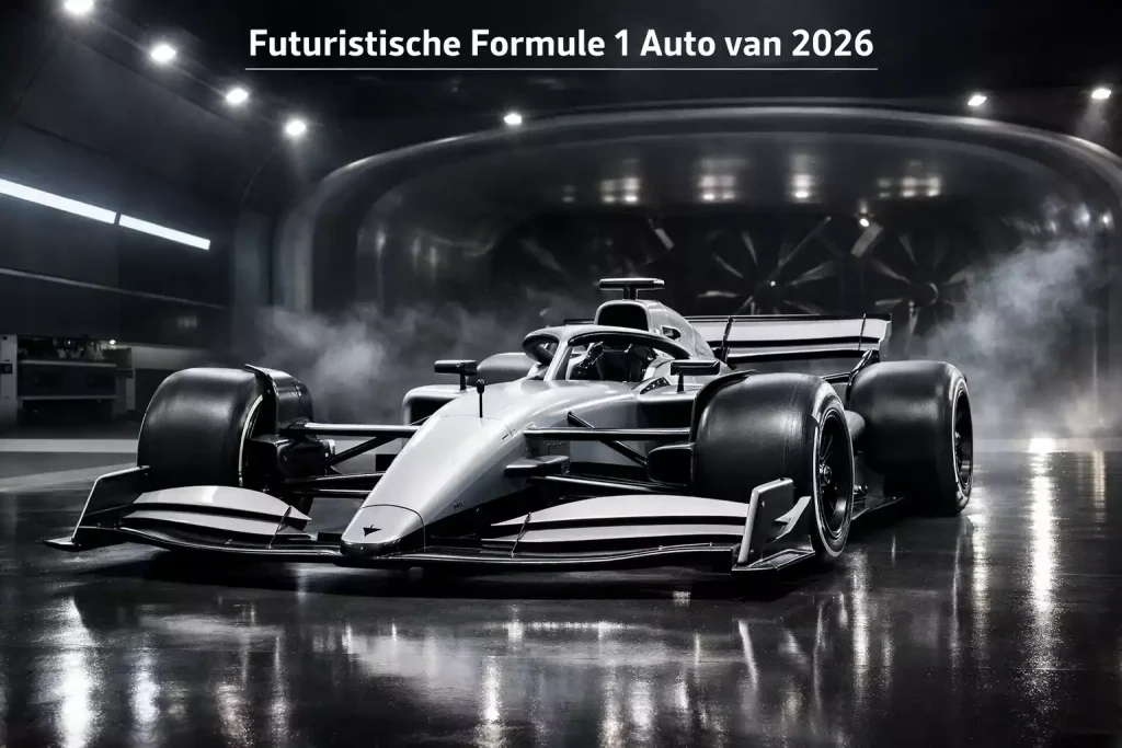 Nieuwe Formule 1 2026 auto met actieve aerodynamica vleugels